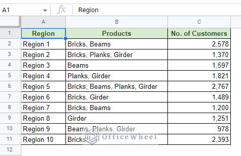 sample worksheet to remove comma from google sheets